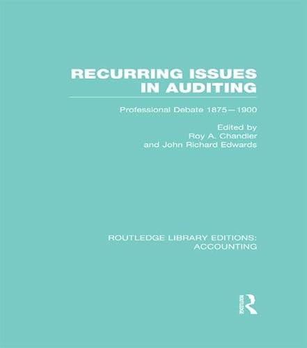 Stock image for Recurring Issues in Auditing for sale by Blackwell's