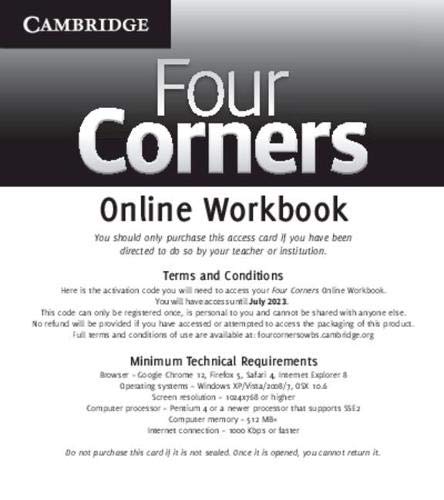 Four Corners Level 1 Online Workbook: Standalone for Students (9781139061520) by Richards, Jack C.; Bohlke, David