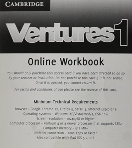 Ventures Level 1 Online Workbook (Standalone for Students) (9781139897204) by Bitterlin, Gretchen; Johnson, Dennis; Price, Donna; Ramirez, Sylvia; Savage, K. Lynn