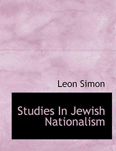 Imagen de archivo de Studies In Jewish Nationalism a la venta por Redux Books