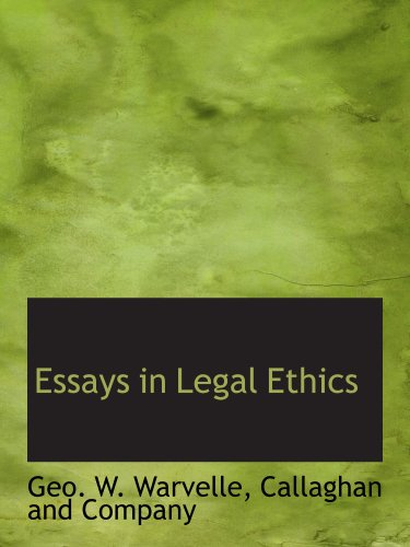 Stock image for Essays in Legal Ethics for sale by Revaluation Books