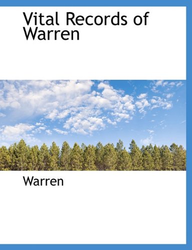 Vital Records of Warren (9781140077459) by Warren