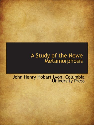 Imagen de archivo de A Study of the Newe Metamorphosis a la venta por Revaluation Books