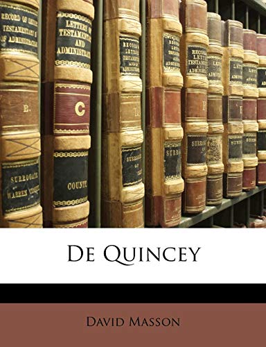 De Quincey (9781141523580) by Masson, David