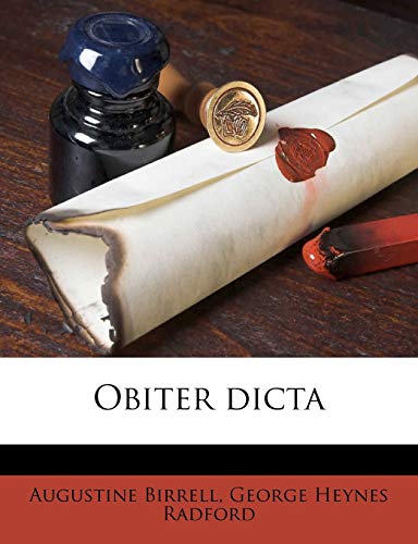 Obiter dicta (9781143976650) by Birrell, Augustine; Radford, George Heynes