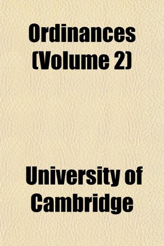 Ordinances (Volume 2) (9781152680487) by Cambridge, University Of