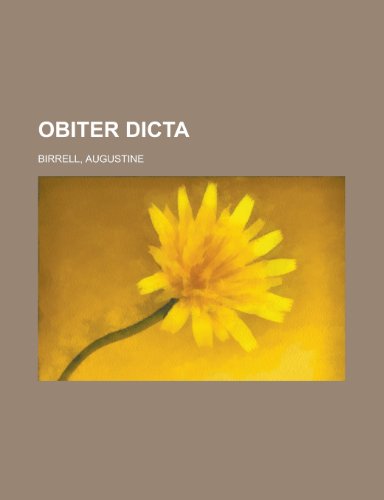 Obiter Dicta (9781153674164) by Birrell, Augustine
