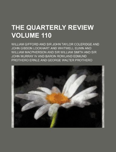The Quarterly review Volume 110 (9781154015577) by Gifford, William