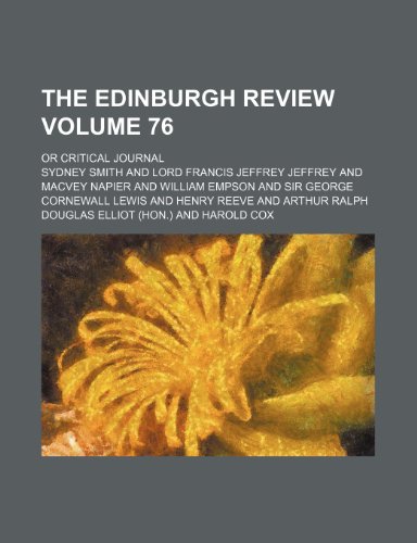 The Edinburgh review Volume 76; or critical journal (9781154061239) by Smith, Sydney