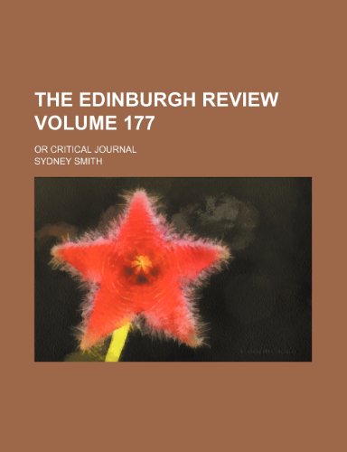 The Edinburgh review Volume 177; or Critical journal (9781154163056) by Sydney Smith