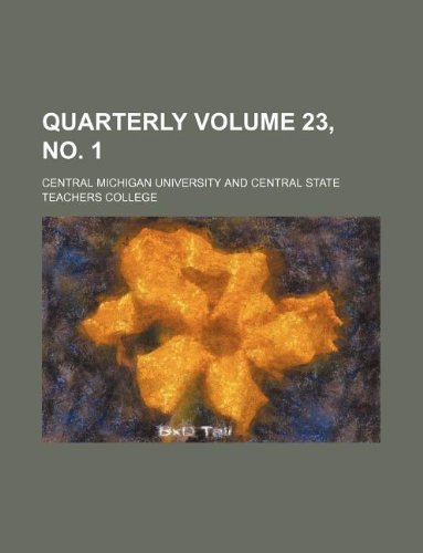 9781159463861: Quarterly Volume 23, no. 1