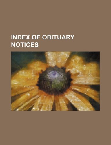 9781159678852: Index of obituary notices