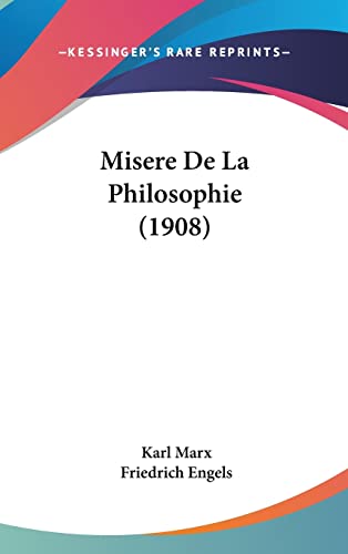 9781160588799: Misere de La Philosophie (1908)