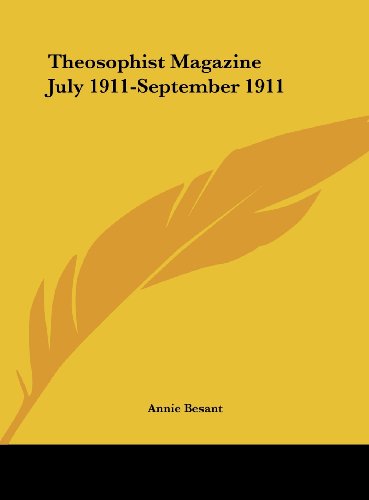 9781161383188: Theosophist Magazine July 1911-September 1911