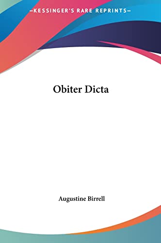 Obiter Dicta (9781161445312) by Birrell, Augustine