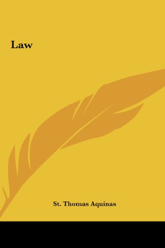 Law (9781161517408) by St. Thomas Aquinas