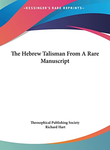 Imagen de archivo de The Hebrew Talisman From A Rare Manuscript a la venta por ALLBOOKS1