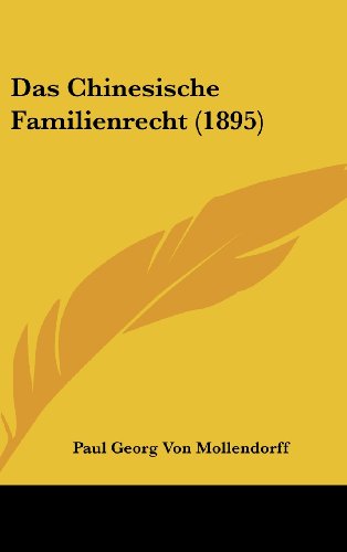 9781162356587: Das Chinesische Familienrecht (1895) (German Edition)