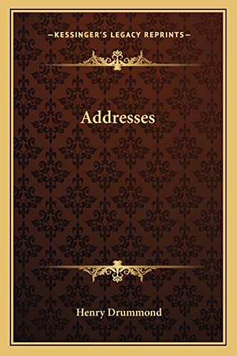 Addresses (9781162574516) by Drummond, Henry