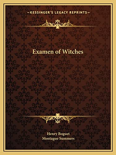 Imagen de archivo de Examen of Witches a la venta por PlumCircle