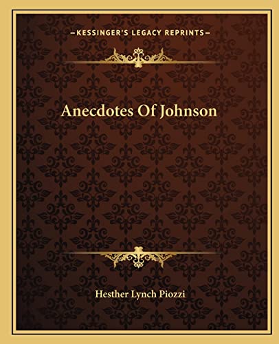 9781162653198: Anecdotes Of Johnson
