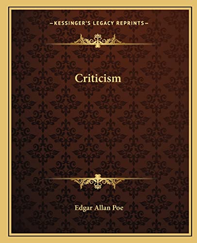 Criticism (9781162658858) by Poe, Edgar Allan