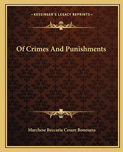 9781162676739: Of Crimes And Punishments