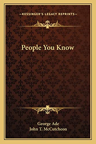 People You Know (9781162725772) by Ade, George