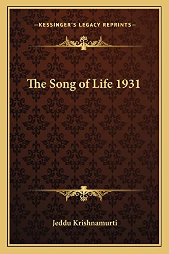 Imagen de archivo de The Song of Life 1931 a la venta por THE SAINT BOOKSTORE