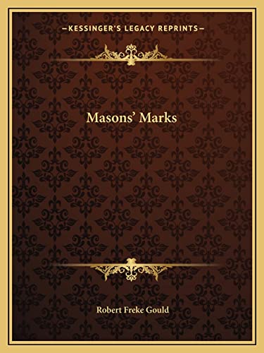 Masons' Marks (9781162828206) by Gould, Robert Freke