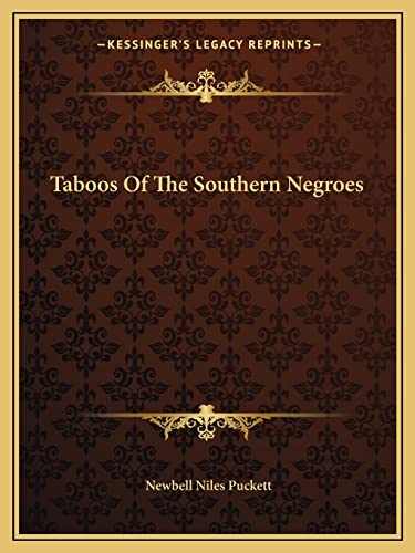 Stock image for Taboos Of The Southern Negroes for sale by California Books