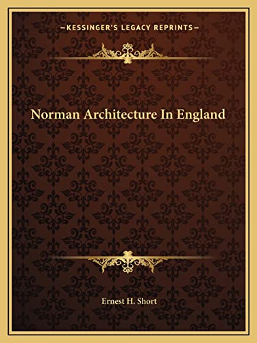 Beispielbild fr Norman Architecture in England zum Verkauf von THE SAINT BOOKSTORE