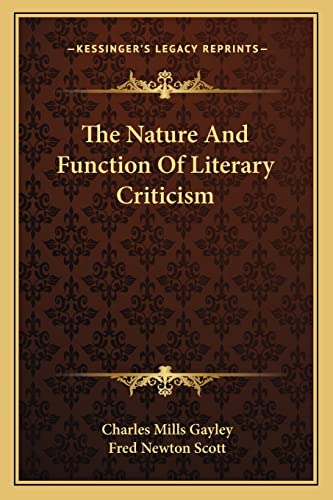 Stock image for The Nature and Function of Literary Criticism for sale by ALLBOOKS1