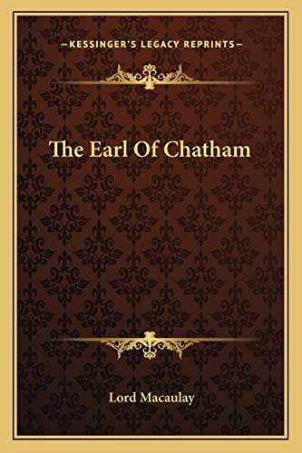 The Earl Of Chatham (9781162910437) by Macaulay, Lord