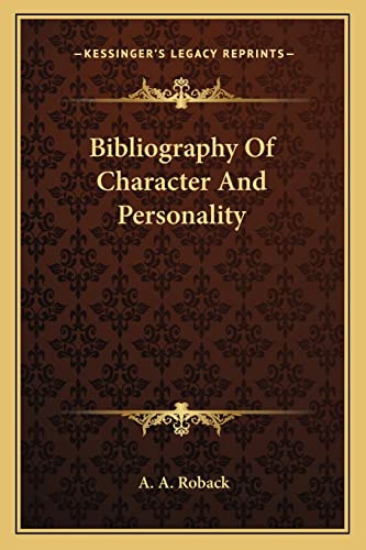 9781162918839: Bibliography Of Character And Personality