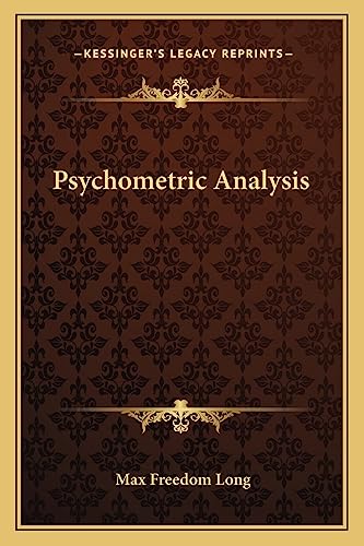 9781162922461: Psychometric Analysis