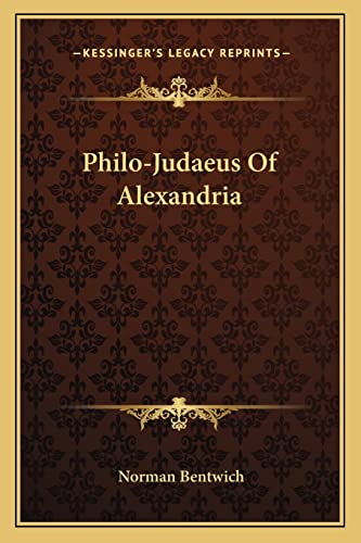 Beispielbild fr Philo-Judaeus Of Alexandria zum Verkauf von Books From California