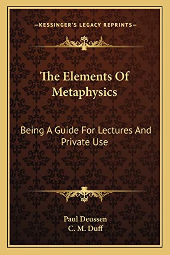 Stock image for The Elements of Metaphysics: Being a Guide for Lectures and Private Use for sale by THE SAINT BOOKSTORE