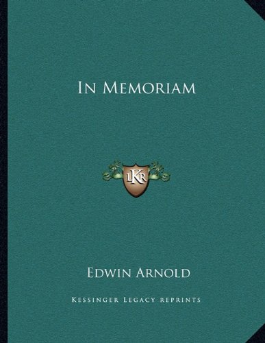 In Memoriam (9781163000403) by Arnold, Edwin