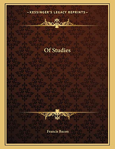 Of Studies (9781163002346) by Bacon, Francis