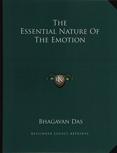 The Essential Nature Of The Emotion (9781163016374) by Das, Bhagavan