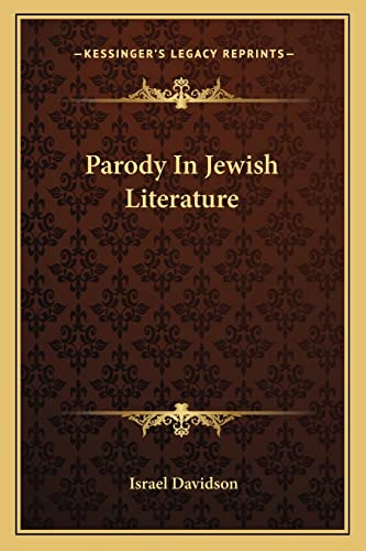 9781163101056: Parody In Jewish Literature