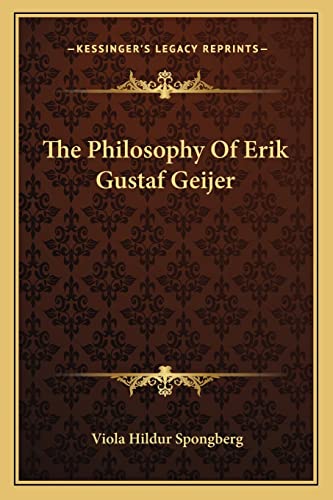9781163158135: The Philosophy Of Erik Gustaf Geijer