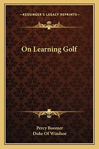 9781163162071: On Learning Golf