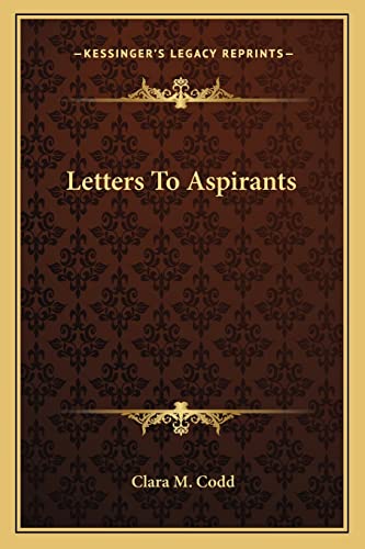 Imagen de archivo de Letters To Aspirants a la venta por California Books