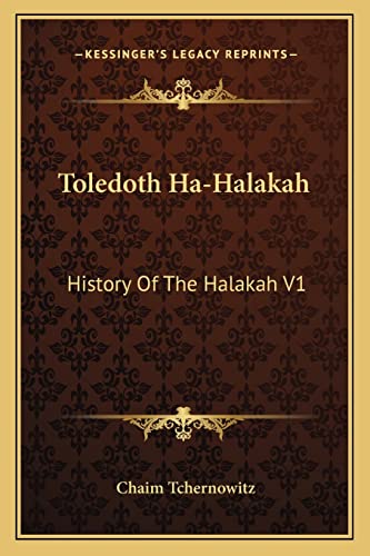 Stock image for Toledoth Ha-Halakah: History of the Halakah V1: Part II the First Commonwealth to the Time of Ezra for sale by THE SAINT BOOKSTORE