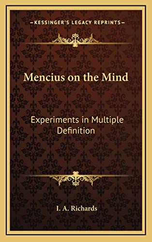 9781163205334: Mencius on the Mind: Experiments in Multiple Definition