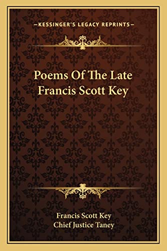 Beispielbild fr Poems Of The Late Francis Scott Key zum Verkauf von HPB-Red