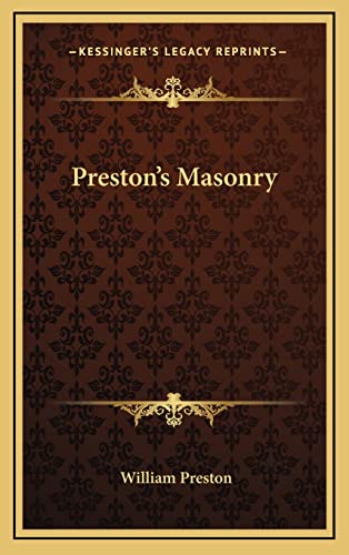 9781163312919: Preston's Masonry