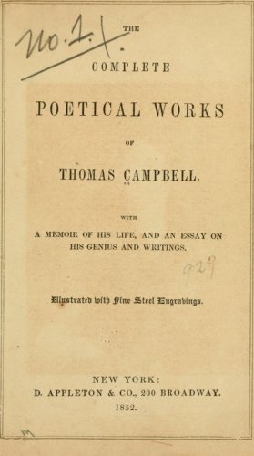 The Complete Poetical Works of Thomas Campbell (9781163332108) by Campbell, Thomas